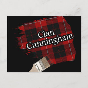 Clan Cunningham Scottish Tartan Paint Brush Postcard