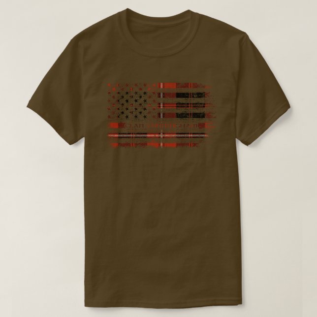 Clan Cunningham Scottish tartan US flag kilt Scotl T-Shirt (Design Front)