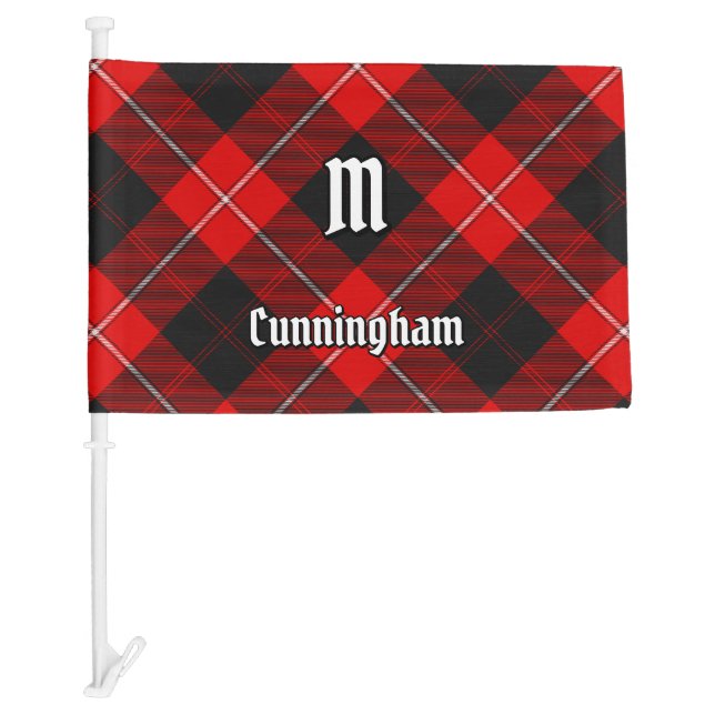 Clan Cunningham Tartan Car Flag (Front)