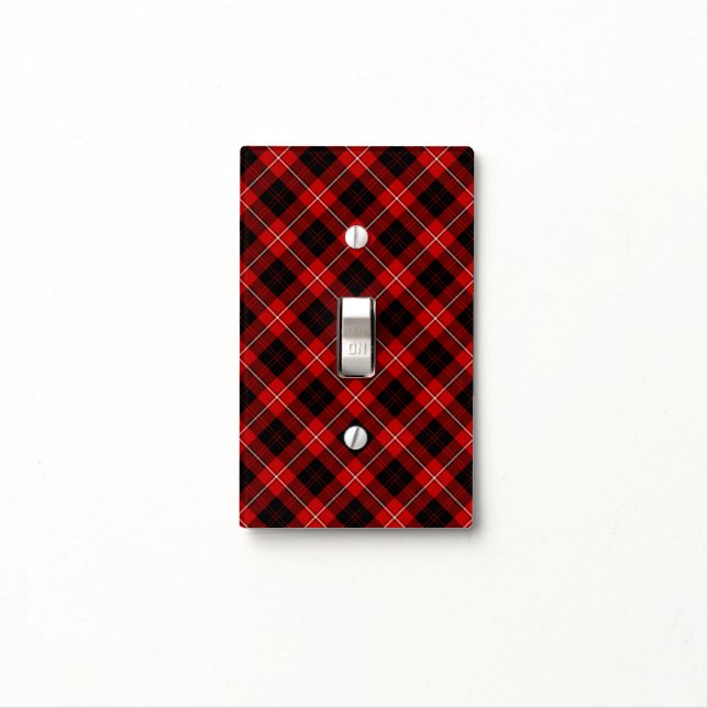 Clan Cunningham Tartan Red and Black Plaid Light Switch Cover