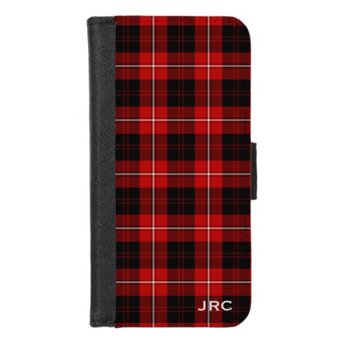 Clan Cunningham Tartan Scottish Plaid Monogram iPhone 87 Wallet Case