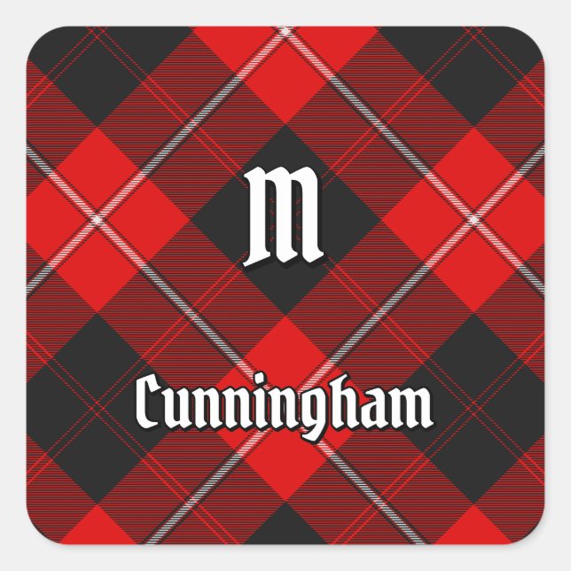 Clan Cunningham Tartan Square Sticker (Front)
