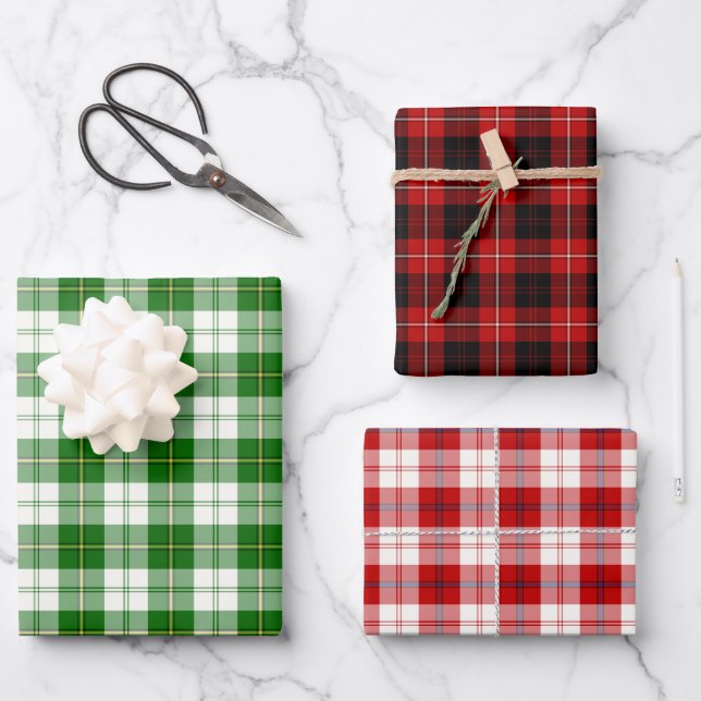 Clan Cunningham Tartan Variations Wrapping Paper Sheets (Front)