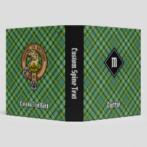 Clan Currie Lion Crest over Tartan 3 Ring Binder