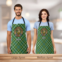 Clan Currie Lion Crest over Tartan Apron