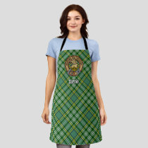 Clan Currie Lion Crest over Tartan Apron