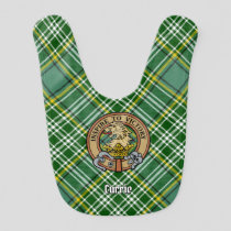 Clan Currie Lion Crest over Tartan Baby Bib