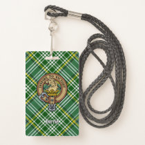 Clan Currie Lion Crest over Tartan Badge