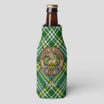 Clan Currie Lion Crest over Tartan Bottle Cooler
