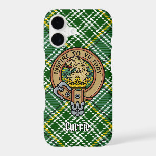 Clan Currie Lion Crest over Tartan iPhone 17 Case