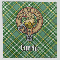Clan Currie Lion Crest over Tartan Cloth Napkin