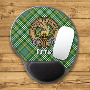 Clan Currie Lion Crest over Tartan Gel Mouse Pad