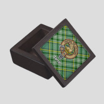 Clan Currie Lion Crest over Tartan Gift Box