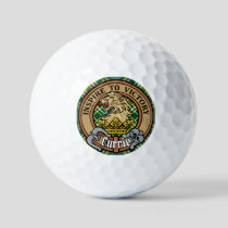 Clan Currie Lion Crest over Tartan Golf Balls
