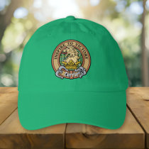 Clan Currie Lion Crest over Tartan Hat