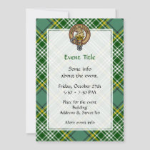 Clan Currie Lion Crest over Tartan Invitation