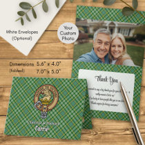 Clan Currie Lion Crest over Tartan Invitation
