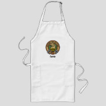 Clan Currie Lion Crest over Tartan Long Apron