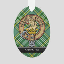 Clan Currie Lion Crest over Tartan Ornament