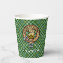 Clan Currie Lion Crest over Tartan Paper Cups