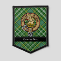 Clan Currie Lion Crest over Tartan Pennant