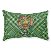 Clan Currie Lion Crest over Tartan