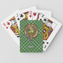 Clan Currie Lion Crest over Tartan Poker Cards
