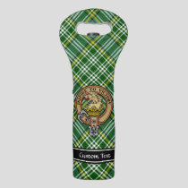 Clan Currie Lion Crest over Tartan Wine Bag