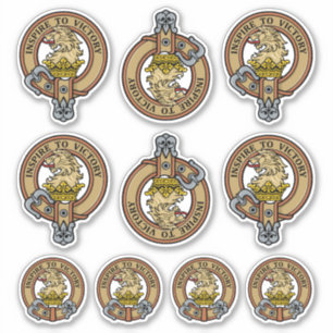 Clan Currie Lion Crest Sticker Set