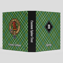 Clan Currie Rooster Crest over Tartan 3 Ring Binder