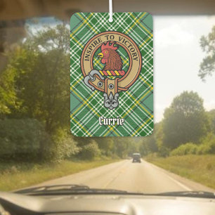 Clan Currie Rooster Crest over Tartan Air Freshener