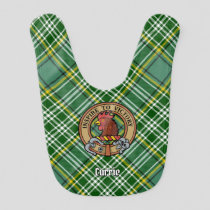 Clan Currie Rooster Crest over Tartan Baby Bib