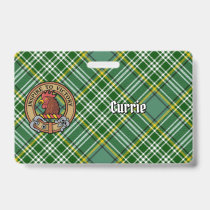 Clan Currie Rooster Crest over Tartan Badge