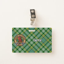 Clan Currie Rooster Crest over Tartan Badge