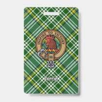 Clan Currie Rooster Crest over Tartan Badge