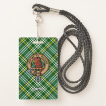 Clan Currie Rooster Crest over Tartan Badge