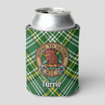 Clan Currie Rooster Crest over Tartan Can Cooler