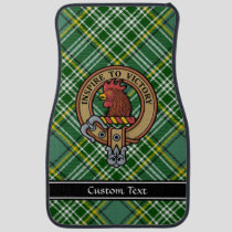 Clan Currie Rooster Crest over Tartan Car Floor Mat