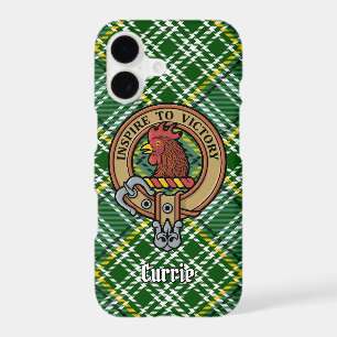 Clan Currie Rooster Crest over Tartan iPhone 17 Case