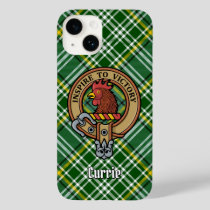 Clan Currie Rooster Crest over Tartan Case-Mate iPhone 14 Case