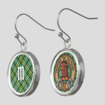 Clan Currie Rooster Crest over Tartan Earrings
