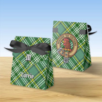 Clan Currie Rooster Crest over Tartan Favor Boxes
