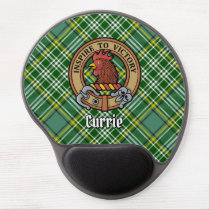 Clan Currie Rooster Crest over Tartan Gel Mouse Pad