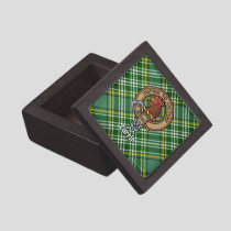 Clan Currie Rooster Crest over Tartan Gift Box