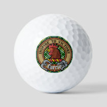 Clan Currie Rooster Crest over Tartan Golf Balls