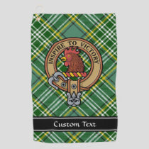 Clan Currie Rooster Crest over Tartan Golf Towel
