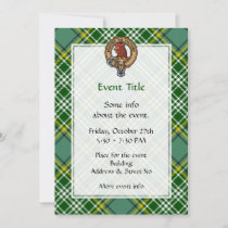 Clan Currie Rooster Crest over Tartan Invitation