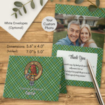 Clan Currie Rooster Crest over Tartan Invitation