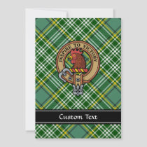 Clan Currie Rooster Crest over Tartan Invitation