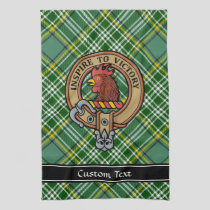 Clan Currie Rooster Crest over Tartan Kitchen Towel